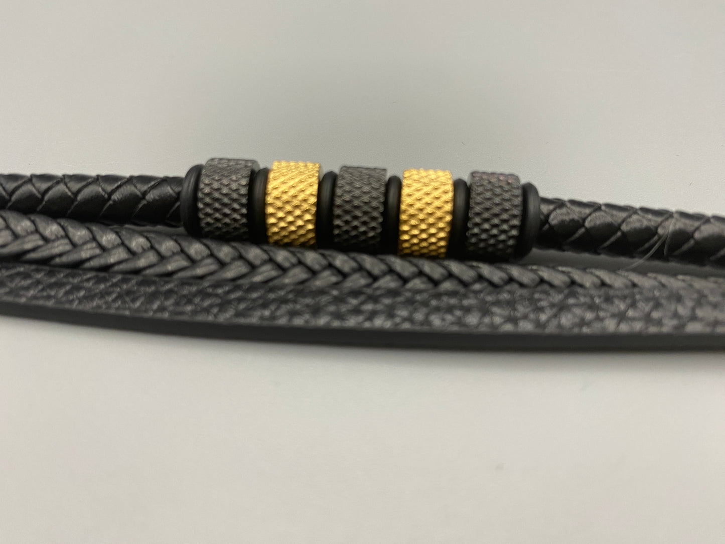 “Urban Pulse Bracelet Collection featuring leather and stainless steel bracelets, crafted with precision and elegance for the modern man, combining rugged charm with sleek sophistication.”